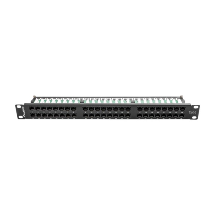 LANBERG Patch panel de 48 puertos para armario rack 19" 1U