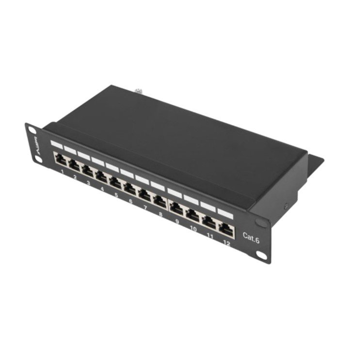 LANBERG Patch panel schermato a 12 porte per armadio rack