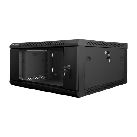 armario rack con puerta acristalada para montaje en pared 19" 4u 600x600mm wf01-6604-10b