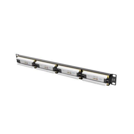 patch panel de 24 puertos para armario rack 19" 1u cat.6 utp ppu6-1024-b