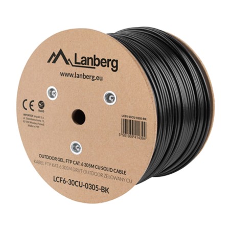 tiszta rézből készült ethernet kábeltekercs nedvességálló géllel kültéri használatra cat6 f/utp awg23 305 m lcf6-30cu