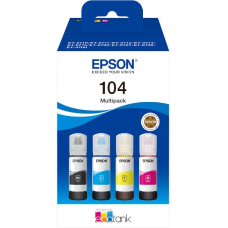 pack de botellas de tinta 104-ecotank c13t00p640 4 uds