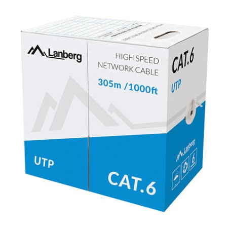 pure copper solid ethernet cable reel for installation cat6 u/utp awg24 cpr 305 m lcu6-11cu