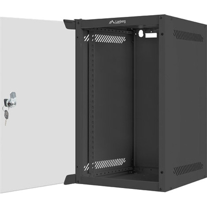 LANBERG Rack-kaappi lasiovella seinäasennukseen 10" 9U