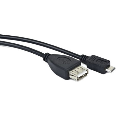 cable adaptador otg micro usb macho a usb-a hembra 2.0 15 cm oem-0006