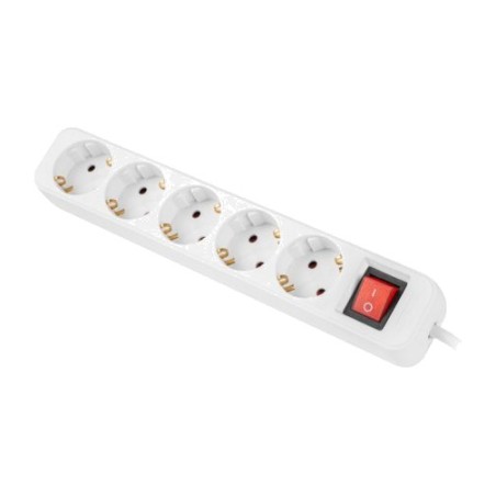 regleta de 5 tomas schuko con interruptor y protección 2500w 3m ps1-05f-0300