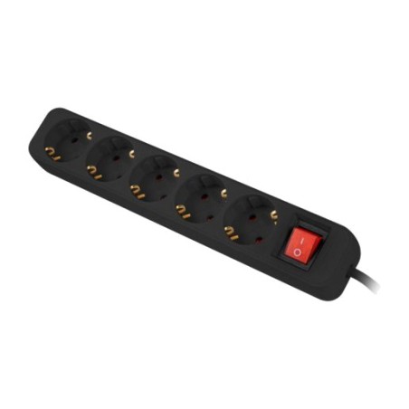 multiprise schuko 5 prises avec interrupteur et protection 2500w 3m ps1-05f-0300
