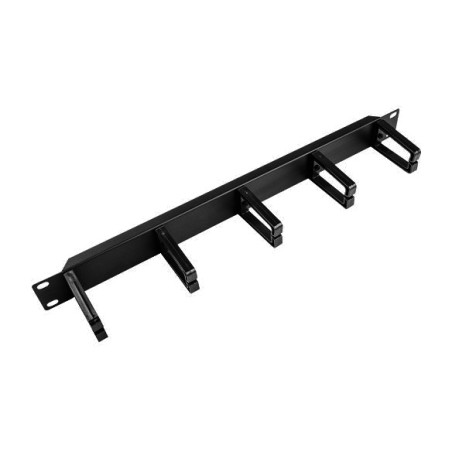 organizador de cables tipo b con 5 anillas plásticas para armario rack 19" 1u ak-1202-b