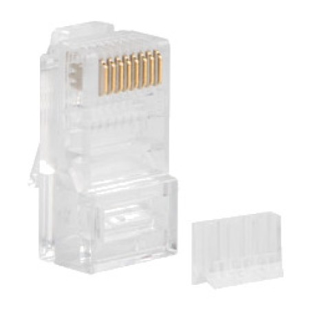 packung mit 100 steckern für ethernet-kabel rj45 8p8c cat.6 utp plu-6000