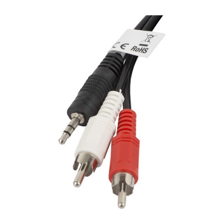 cavo audio da minijack stereo a doppio rca maschio 3,5 mm 2 m ca-mjrc-10cc-0020-bk
