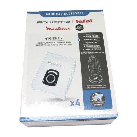 bolsas sintéticas de recambio para aspirador hygiene+ tefal 19,5x27,5cm