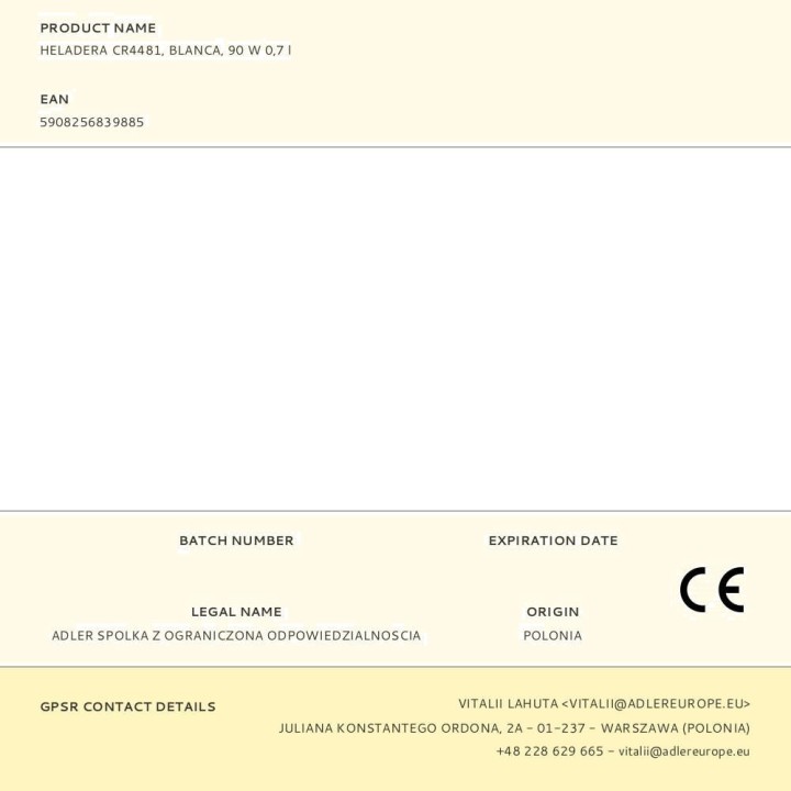 CAMRY Elektrische Eismaschine CR4481 90 W 0,7 L 78847