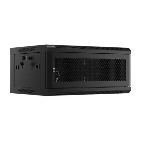 rackskab med perforeret låge til vægmontering 19" 4u 600x450mm wf01-6404-23b