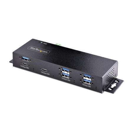 7-port industrial usb-c hub for wall or din rail mounting 3.2-gen2 10gbps 5xusb-a 2xusb-c hb31c5a2cme