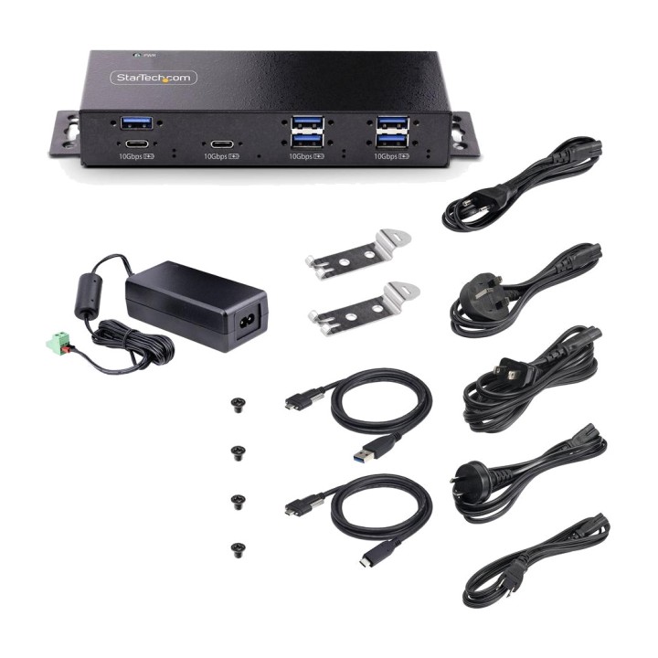 STARTECH.COM 7-port industrial USB-C hub for wall or DIN