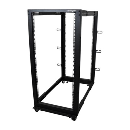 rack de marco abierto con 4 columnas, ruedas y niveladores 25u 19" 4postrack25u
