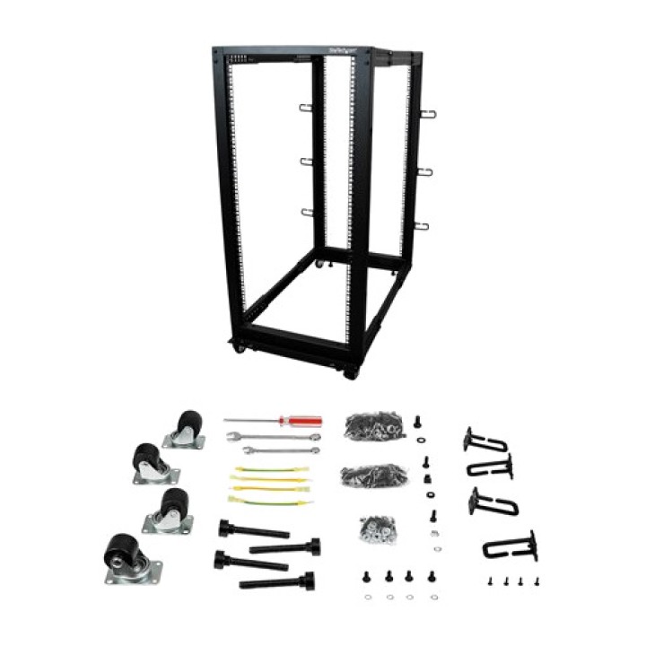 STARTECH.COM Rack de marco abierto con 4 columnas, ruedas y