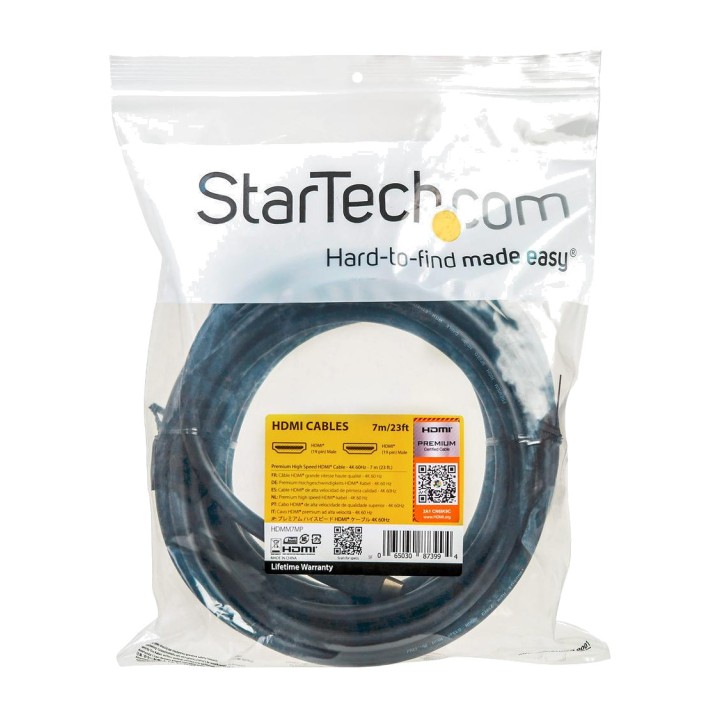 STARTECH.COM Cable HDMI 2.0 certificado Premium de alta velocidad 4K60HZ 7 M HDMM7MP DSP0000040665