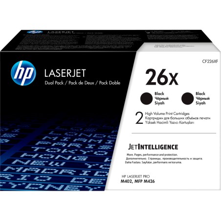 pack mit schwarzen tonerkartuschen mit hoher kapazität laserjet-26x 2 uds