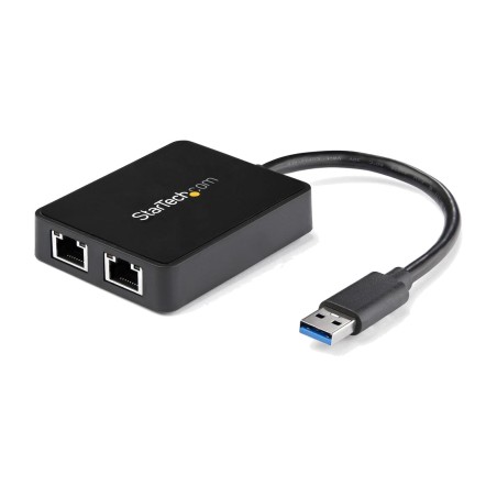 adaptador de red usb a doble puerto ethernet gigabit 3.0 2x-rj45 usb32000spt