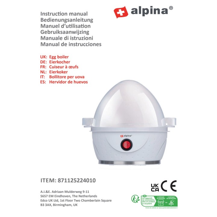 ALPINA 7-egg cooker 320-380W 73556