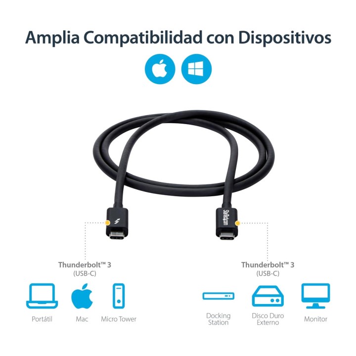 STARTECH.COM Cablu pasiv Thunderbolt 3 cu conectori USB-C