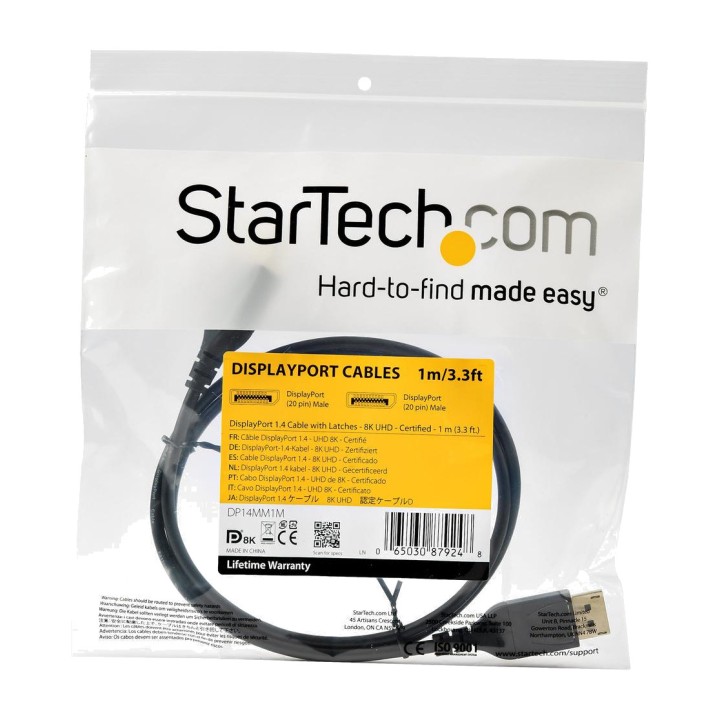 STARTECH.COM DisplayPort 1.4-kabel med høj ydeevne 8K60HZ