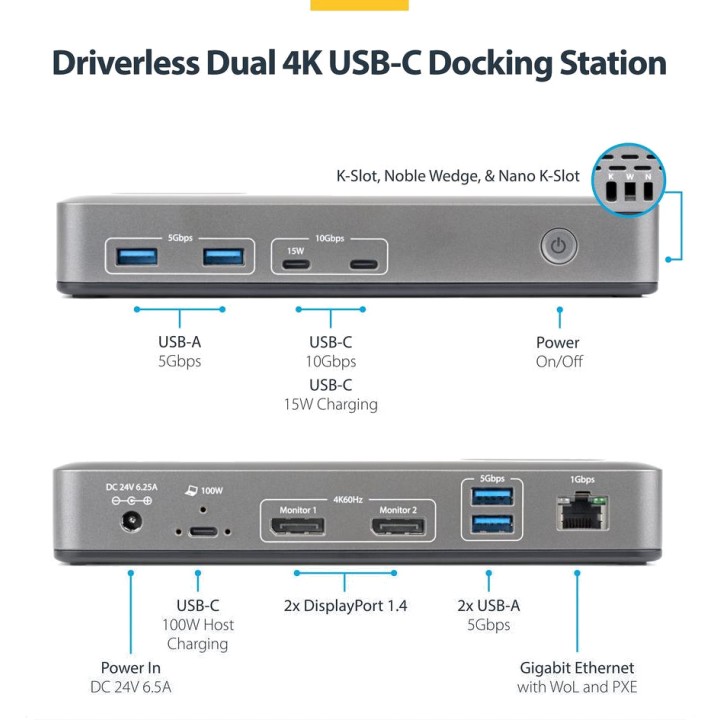 STARTECH.COM 10-in-1-USB-C-Dockingstation für Laptops