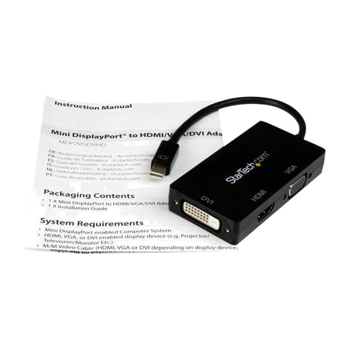 STARTECH.COM 3-in-1 adapter Mini DisplayPortról VGA, DVI