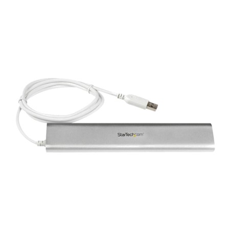 aluminum usb hub with 7 ports and integrated cable 3.0 5gbps st73007ua