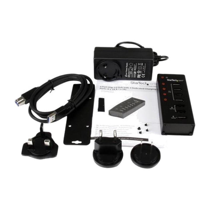 STARTECH.COM Metal USB hub with 4 ports, 3 charging ports