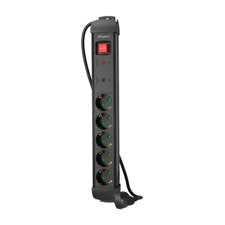 LANBERG Regleta de 5 tomas schuko con interruptor y