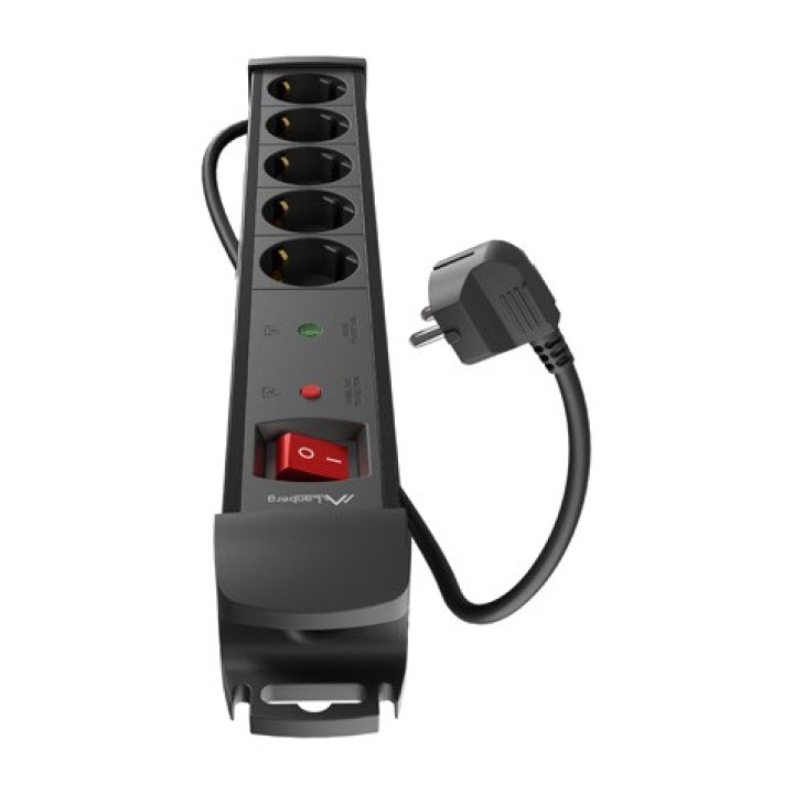 LANBERG Regleta de 5 tomas schuko con interruptor y