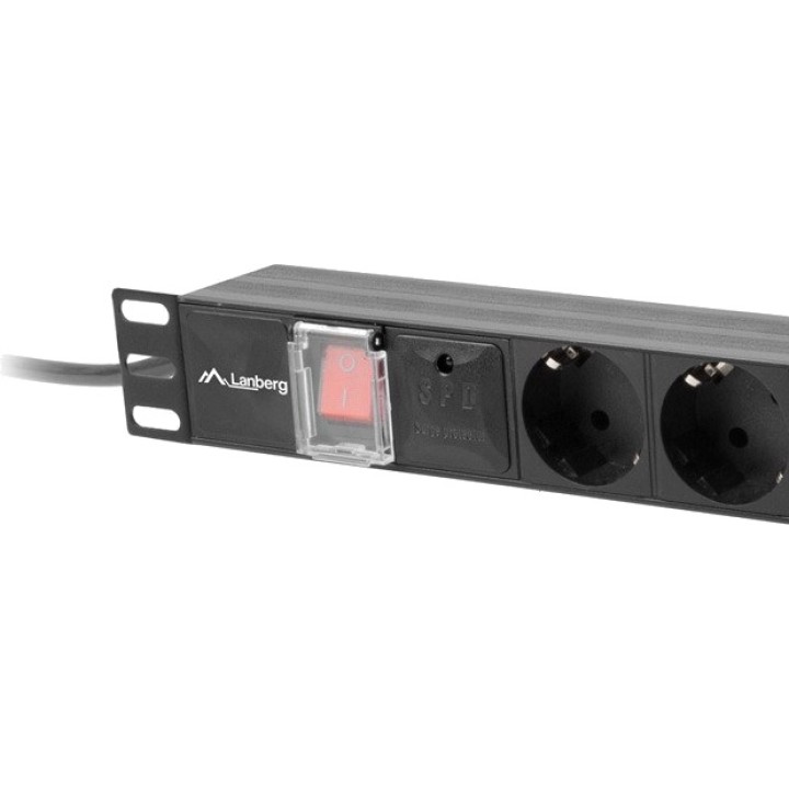 LANBERG 7-fach-Schuko-Steckdosenleiste mit Schalter für