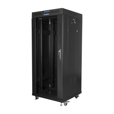 dulap rack de podea cu ușă de sticlă și ecran lcd 19" 27u 600x600mm ff01-6627-12bl