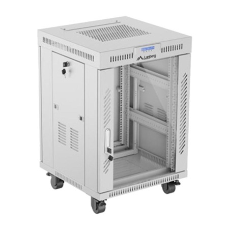 armario rack de suelo con puerta acristalada y pantalla lcd 19" 15u 600x600mm ff01-6615-12