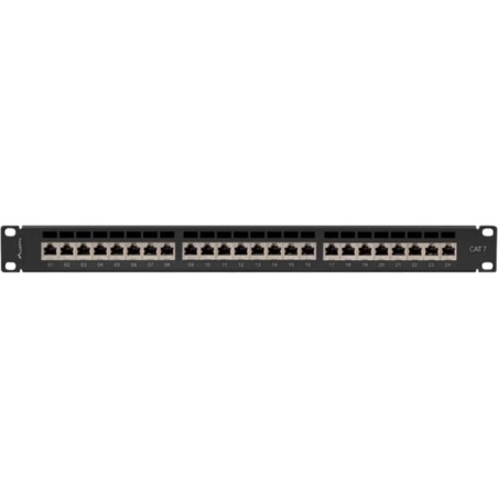 24-port shielded patch panel for rack cabinet 19" 1u cat.7 ftp pps7-1024-b