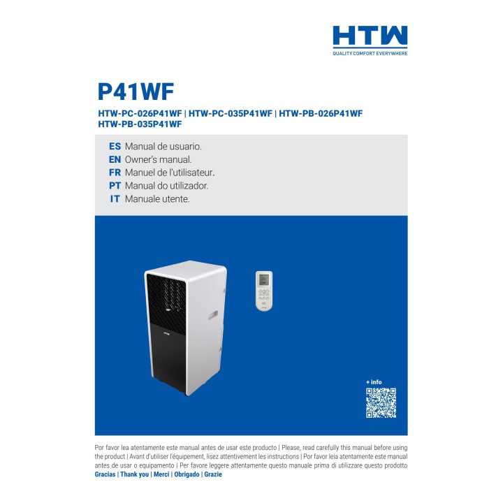 HTW Φορητό κλιματιστικό μόνο ψύξη με Wi-Fi P41 3,5 KW 698 MM