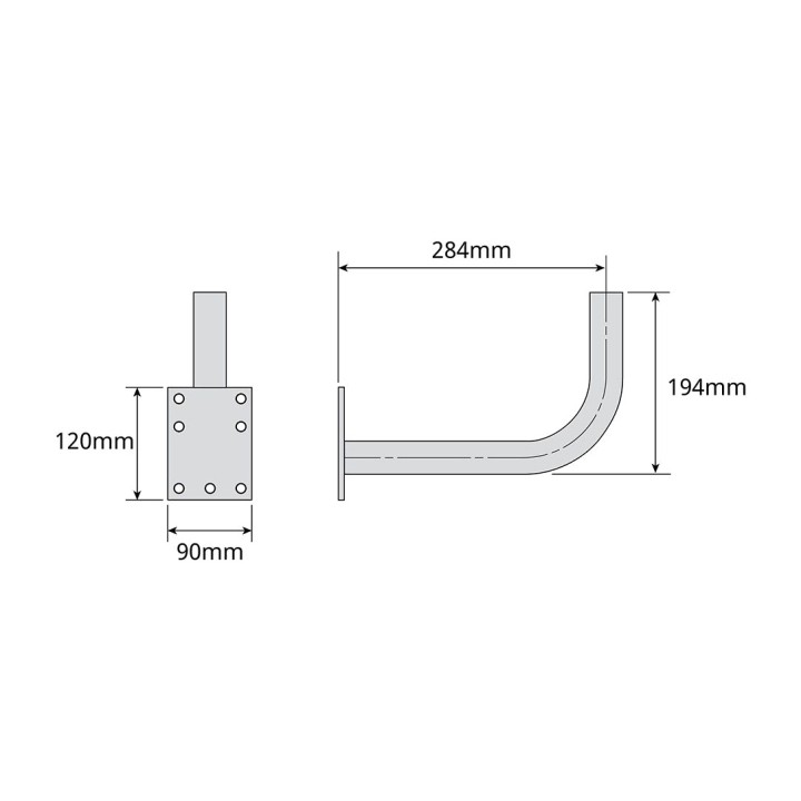 TELEVES Soporte en L de pared para mástil de antena 284X194MM 35 MM RPR 52042