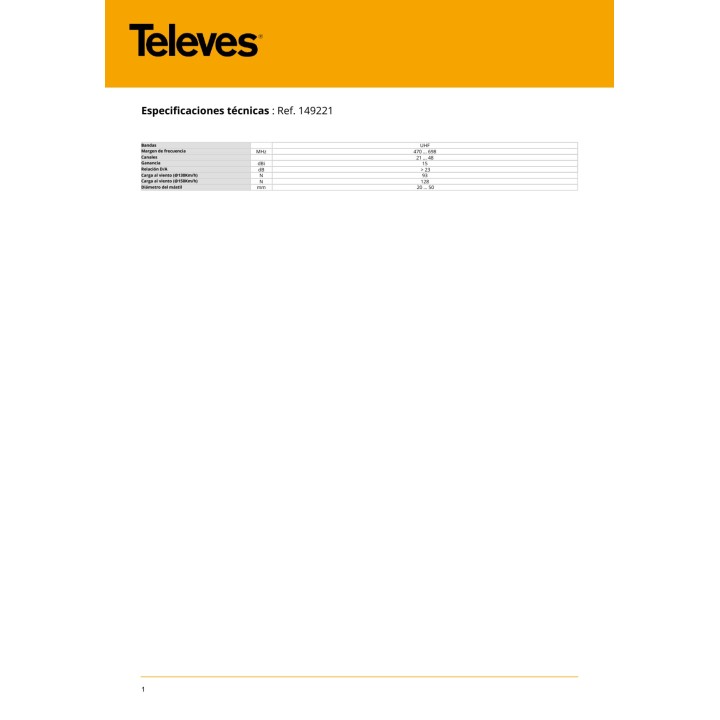 TELEVES Antenne TNT extérieure de deuxième génération