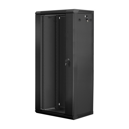 szafa rack ze szklanymi drzwiami do montażu na ścianie 19" 27u 600x450mm wf01-6427-10
