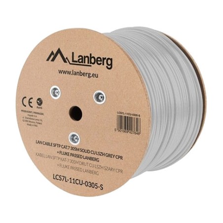 bobină cablu ethernet rigid din cupru pur pentru instalare cat7 s/ftp lszh awg23 cpr 305 m lcs7l-11cu