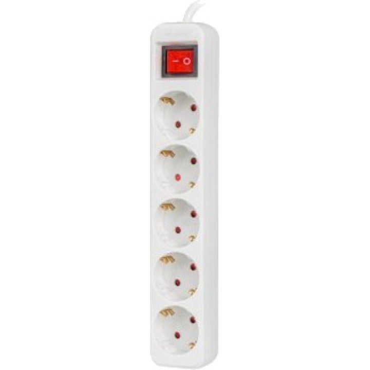LANBERG Regleta de 5 tomas schuko con interruptor y