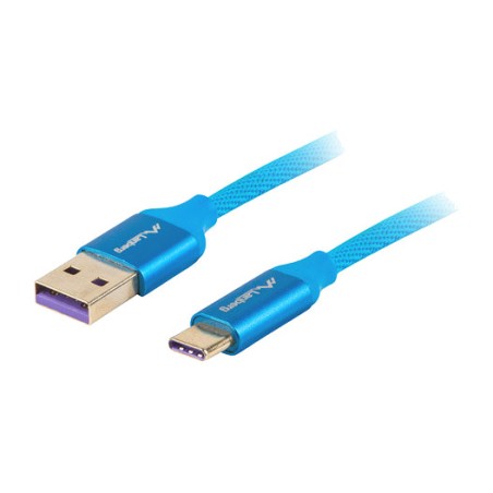 opletený kabel usb-a na usb-c s nabíjením super charge 5a 1 m ca-usbo-21cu-0010-bl