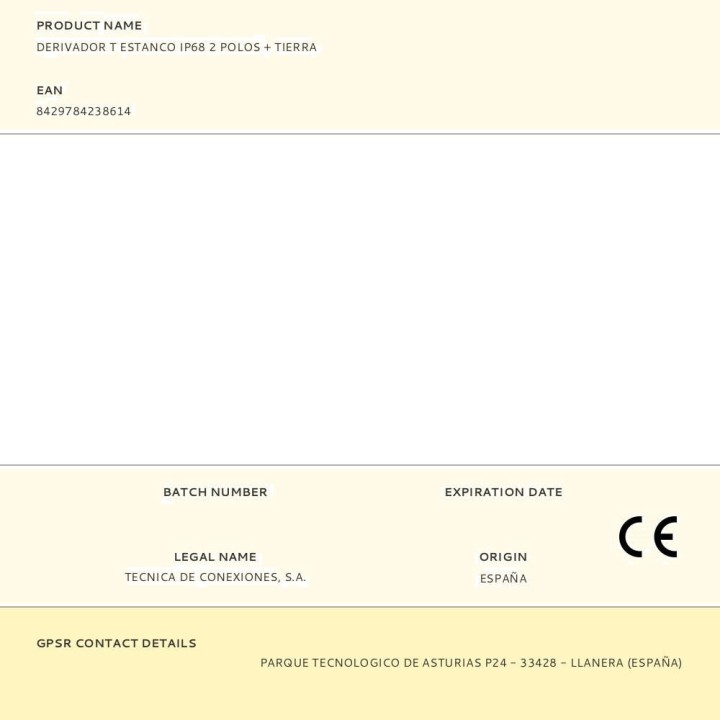 TEKOX Derivatore a T stagno con messa a terra IP68 1,5 MM2