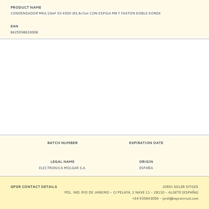 EDM Motor start capacitor with pin and double Faston