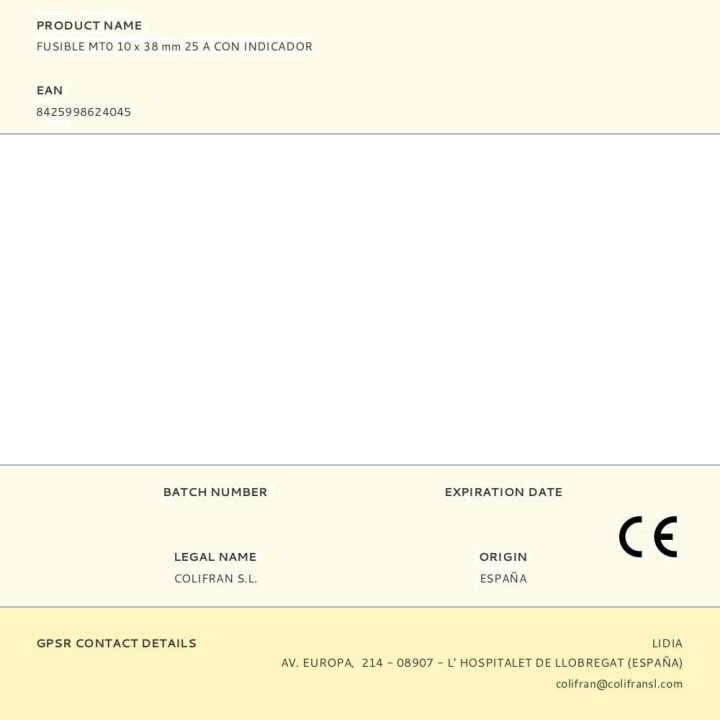DF ELECTRIC Fusibile cilindrico con indicatore MT0 10X38MM