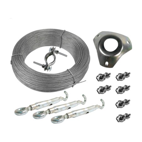 guy wire kit for antenna mast with galvanised steel cable 25 m 2 mm