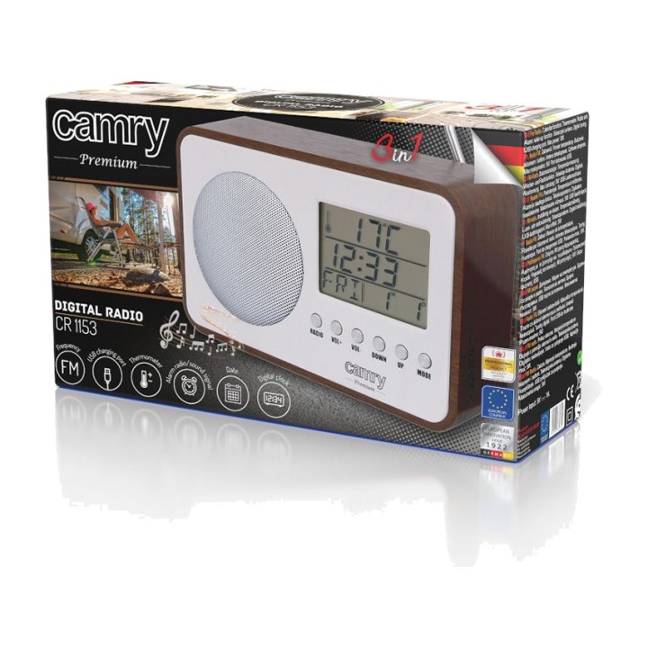 CAMRY Radio FM numérique avec réveil et thermomètre CR 1153