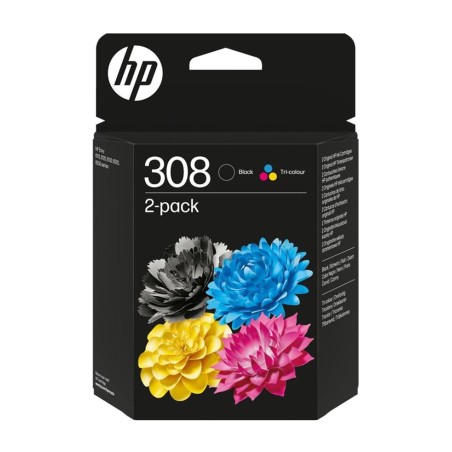 pack mit originalen schwarzen und dreifarbigen tintenpatronen 308 2 uds